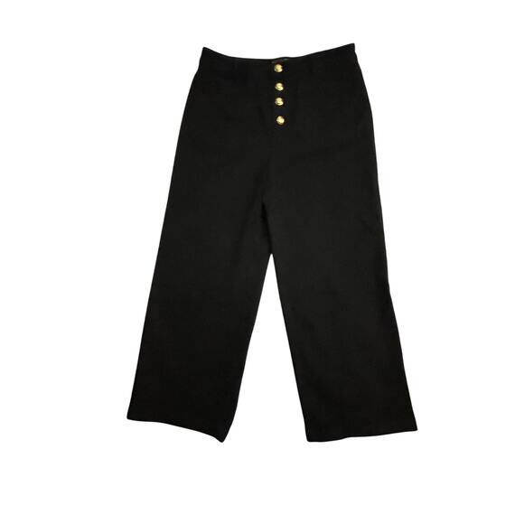 English Factory Culotte Pants - Sz M - Gold Button - Wide Leg Midi Rise - NWOT - Picture 6 of 15